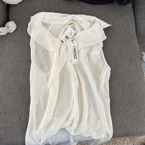 L'AGENCE Ivory Sleeveless Blouse
